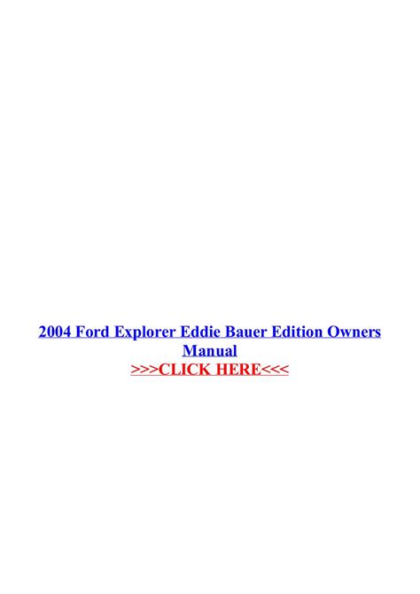 2004 ford explorer eddie bauer owners manual